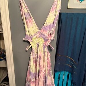 Lovely Day Pastel Tie-Dye Dress with side cut outs